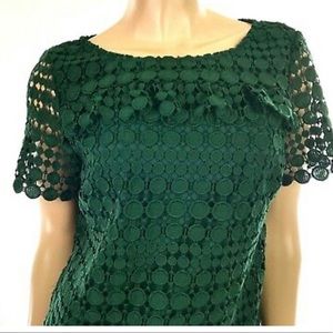 🌸 RSVP by Talbots Green lace crochet top